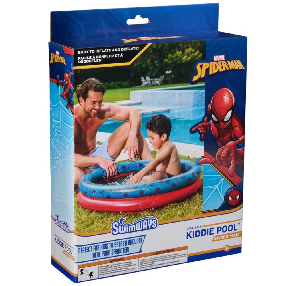 Marvel Spidey Pool Lounger Inflatable Kiddie Pool 36in Kids‎ Splash Pool NEW